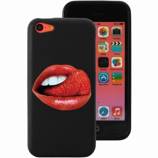 coque fraise en siliconne iphone 5 c